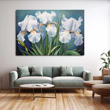 3 White Iris Painting